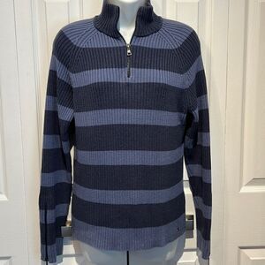 Tommy Hilfiger Blue Striped Pullover Sweater‎ Size XL (fits more M-L)